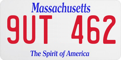 MA license plate 9UT462