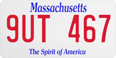 MA license plate 9UT467