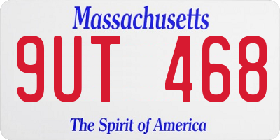 MA license plate 9UT468