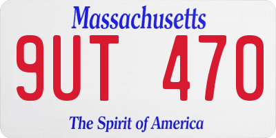 MA license plate 9UT470