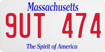 MA license plate 9UT474