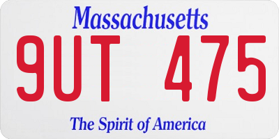 MA license plate 9UT475