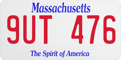 MA license plate 9UT476