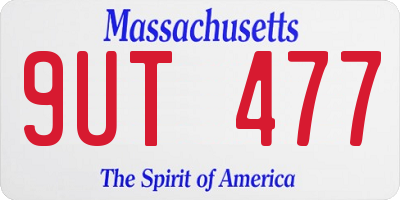 MA license plate 9UT477