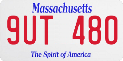 MA license plate 9UT480