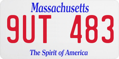 MA license plate 9UT483
