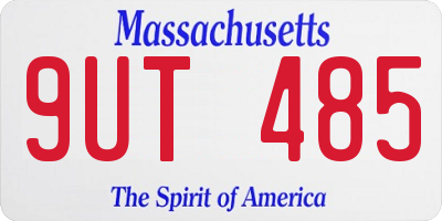 MA license plate 9UT485