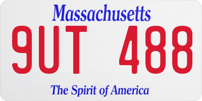 MA license plate 9UT488