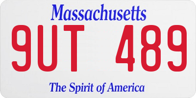 MA license plate 9UT489