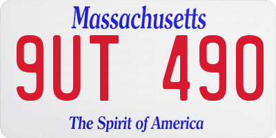 MA license plate 9UT490