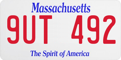 MA license plate 9UT492