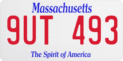 MA license plate 9UT493