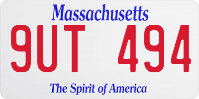 MA license plate 9UT494