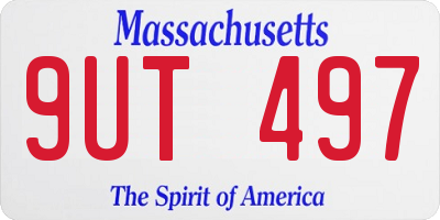 MA license plate 9UT497