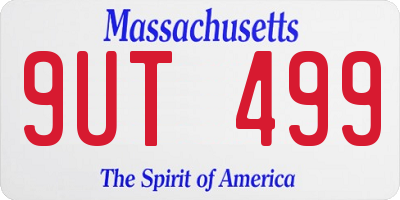 MA license plate 9UT499