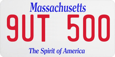 MA license plate 9UT500