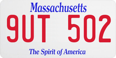 MA license plate 9UT502