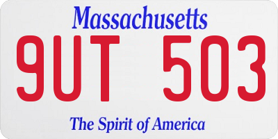 MA license plate 9UT503