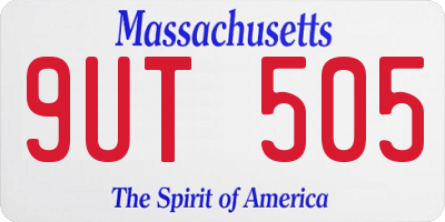 MA license plate 9UT505