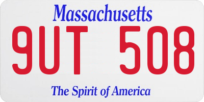 MA license plate 9UT508