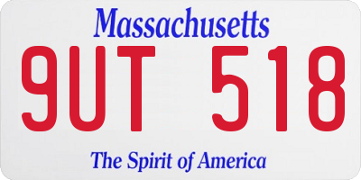 MA license plate 9UT518