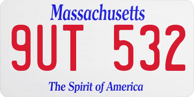 MA license plate 9UT532