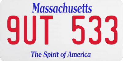 MA license plate 9UT533