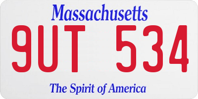 MA license plate 9UT534