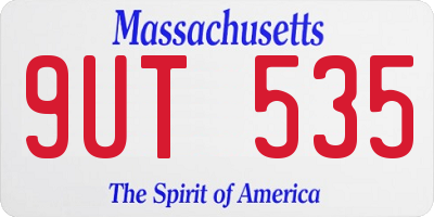 MA license plate 9UT535