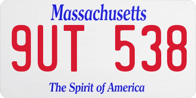 MA license plate 9UT538