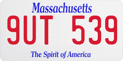 MA license plate 9UT539