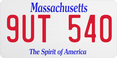 MA license plate 9UT540