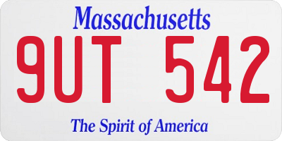 MA license plate 9UT542