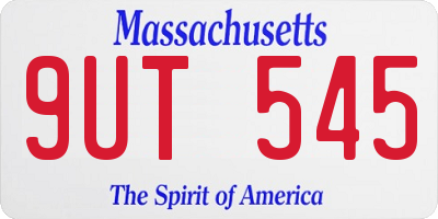MA license plate 9UT545