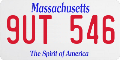 MA license plate 9UT546