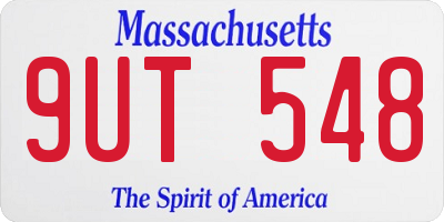 MA license plate 9UT548
