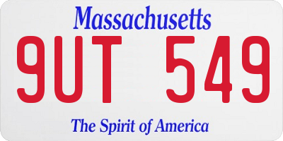 MA license plate 9UT549
