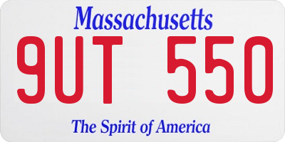 MA license plate 9UT550