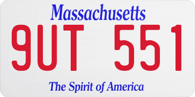 MA license plate 9UT551
