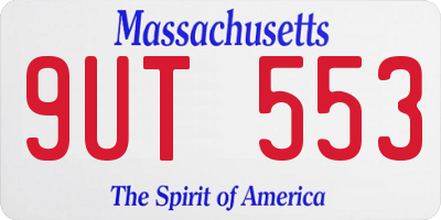 MA license plate 9UT553