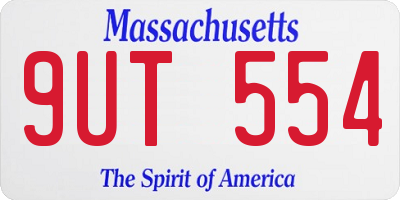 MA license plate 9UT554