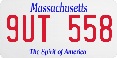 MA license plate 9UT558