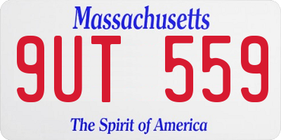 MA license plate 9UT559