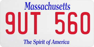 MA license plate 9UT560