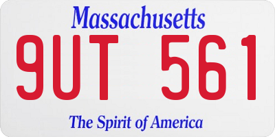 MA license plate 9UT561