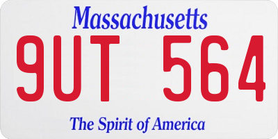 MA license plate 9UT564