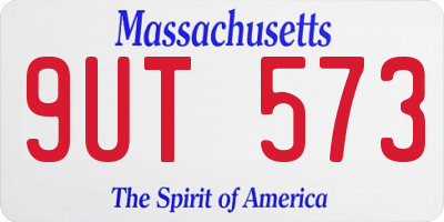MA license plate 9UT573
