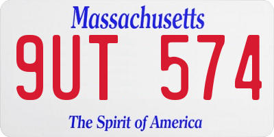 MA license plate 9UT574