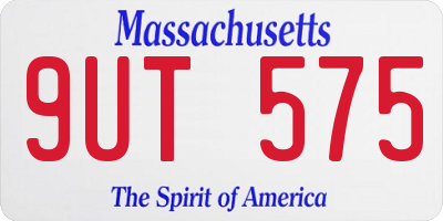 MA license plate 9UT575