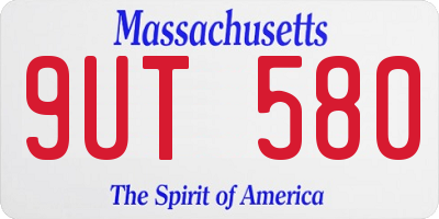 MA license plate 9UT580